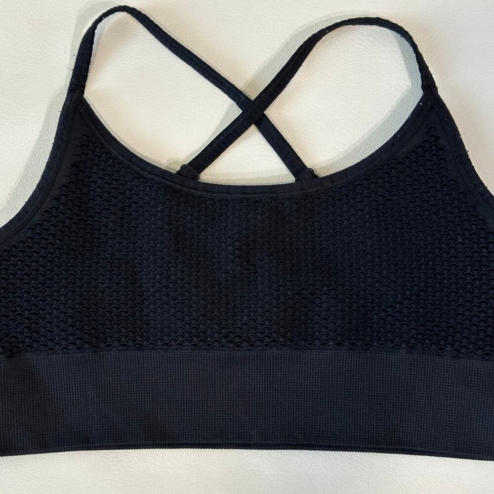 Good American Black Net Design Sports Bra - Size XS